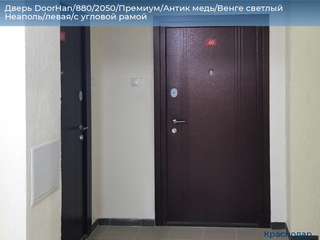 Дверь DoorHan/880/2050/Премиум/Антик медь/Венге светлый Неаполь/левая/с угловой рамой, https://krasnodar.doorhan.ru